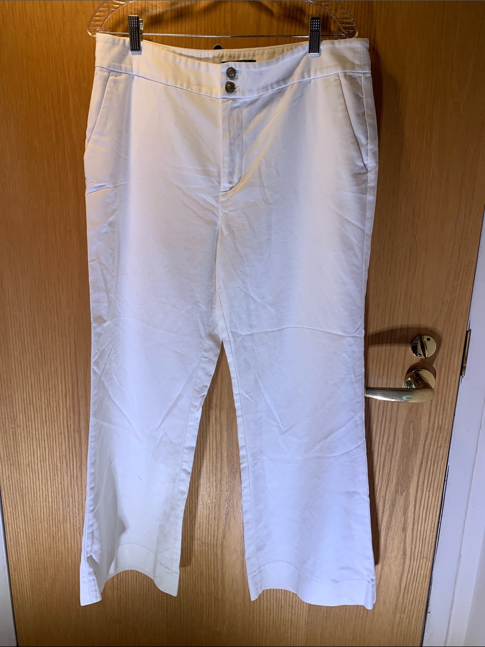 Lauren Ralph Lauren Cotton White Wide-Leg Chinos - Size 12